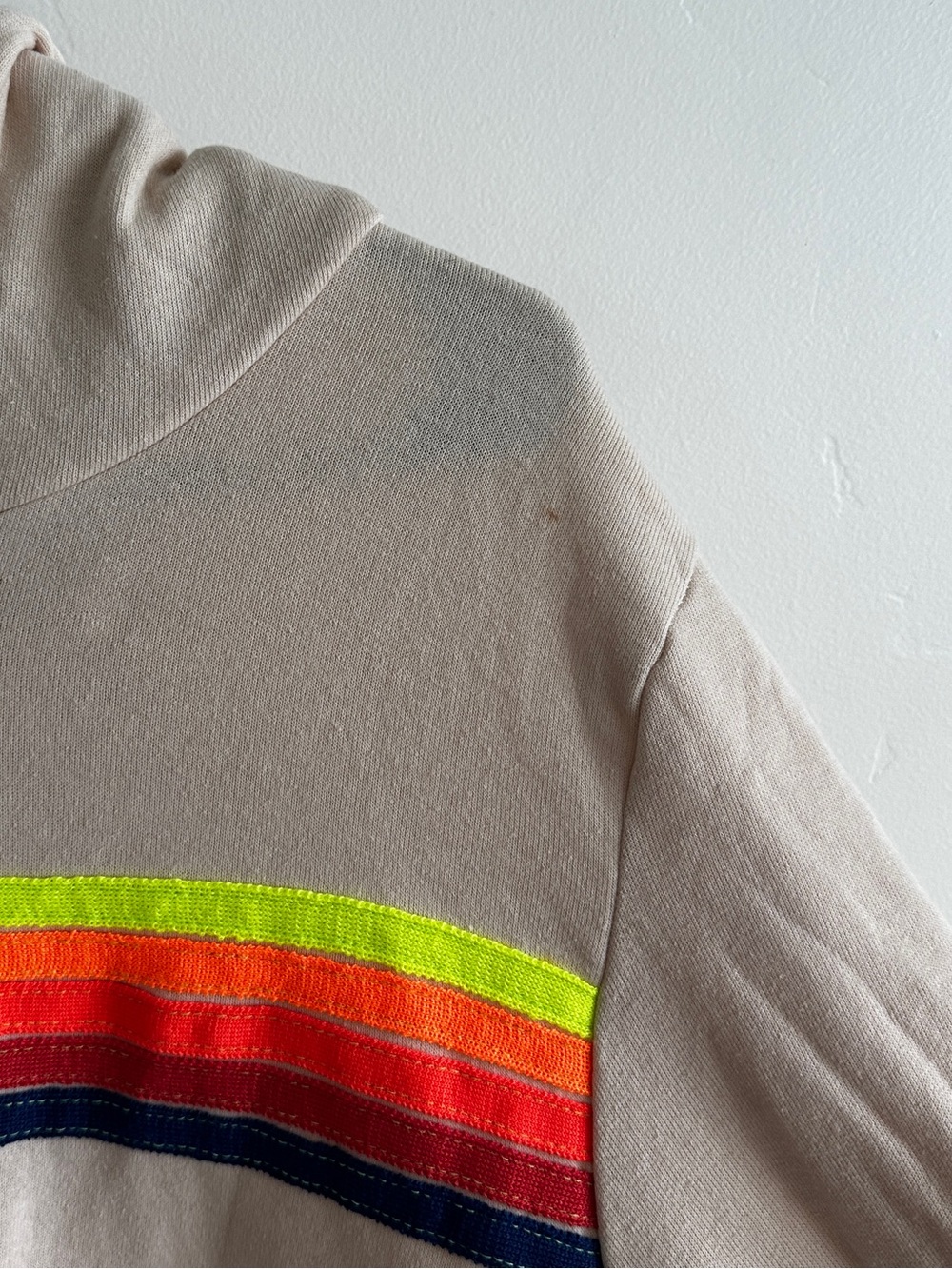 Aviator Nation Unisex 5 Stripe Hoodie in Vintage White Size Large - Picture 7 of 8